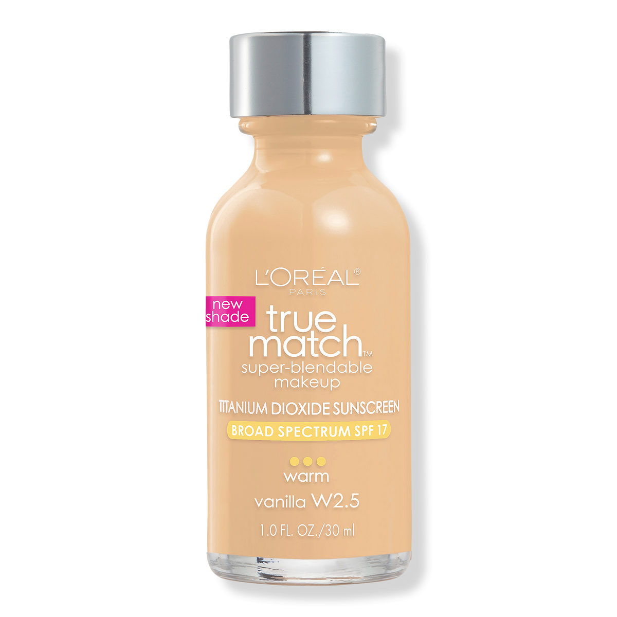 L'Oréal True Match Super-Blendable Foundation Makeup, W2.5 Vanilla, 1 oz