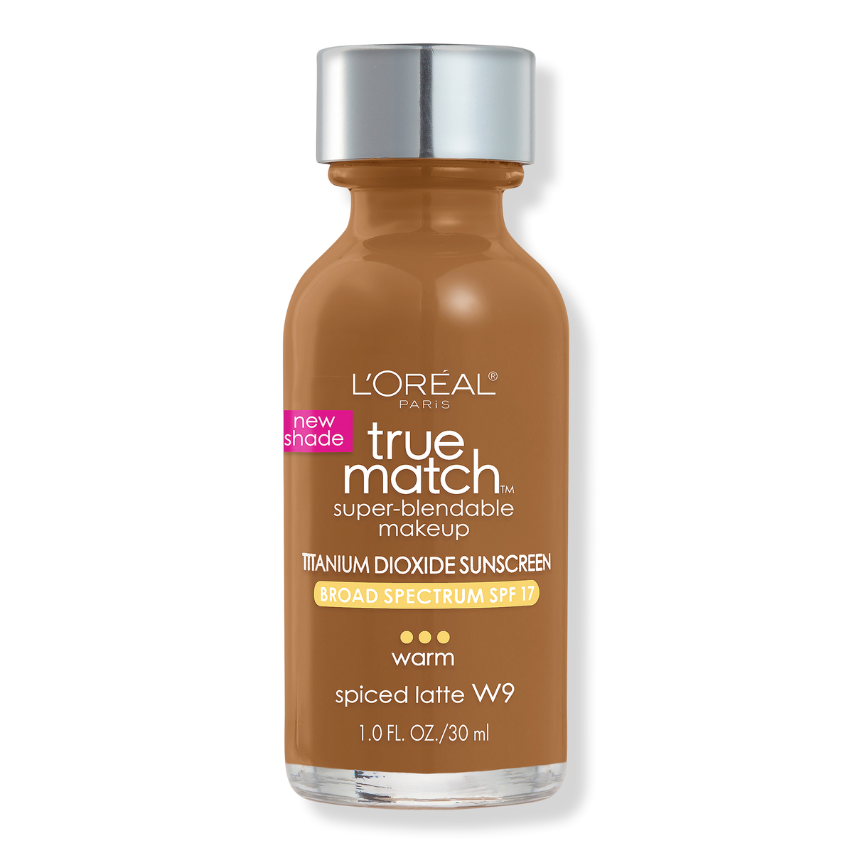 L'Oréal True Match Super-Blendable Foundation Makeup, W9 Spiced Latte, 1 oz