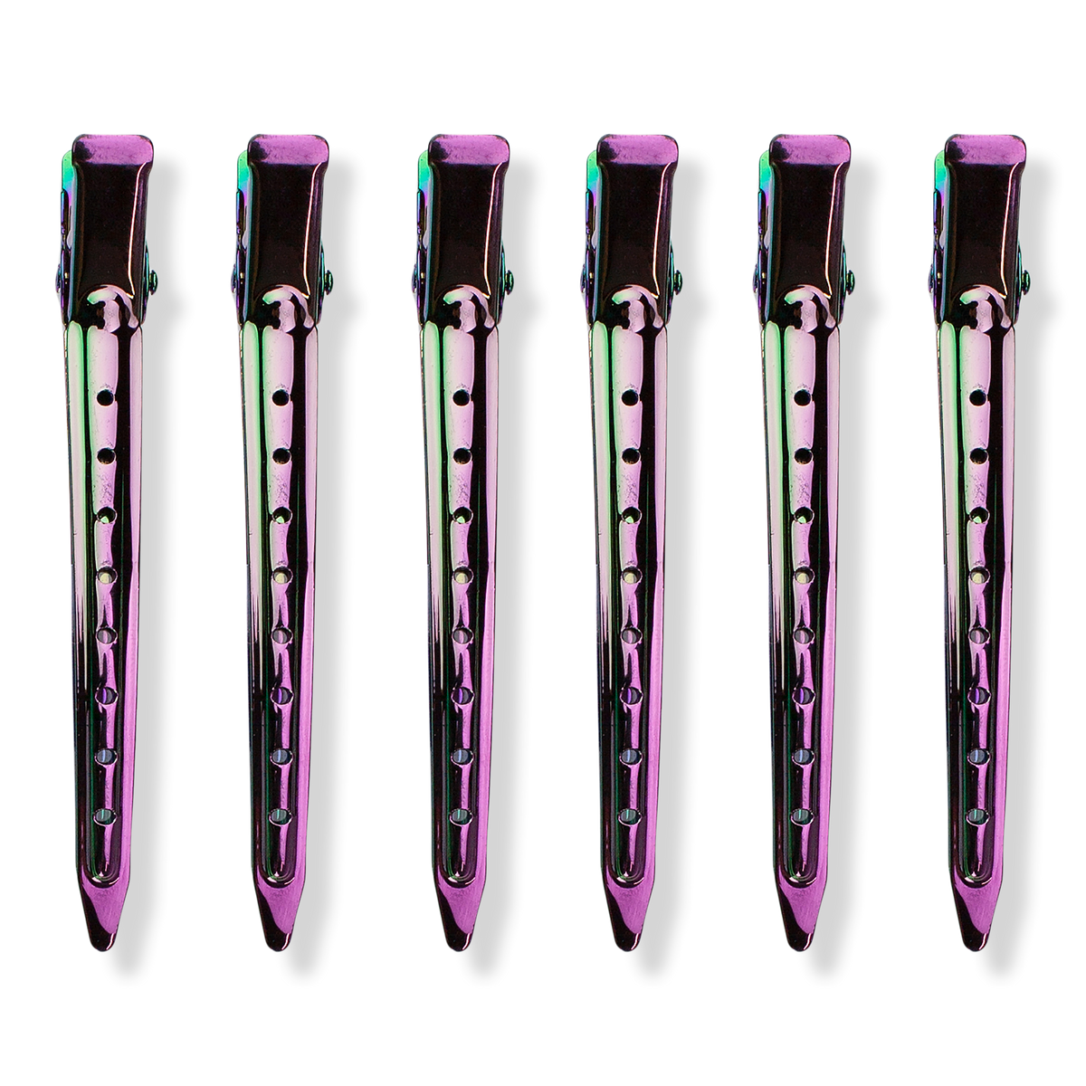 Kitsch Rainbow Coated Metal Styling Clips, 6 ea