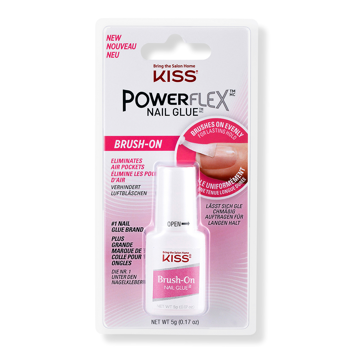 Kiss PowerFlex Brush-On Nail Glue, 0.17 oz