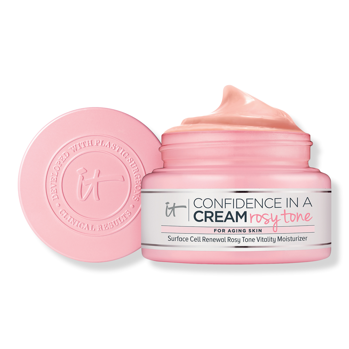 IT Cosmetics Confidence in a Cream Rosy Tone Skin Brightening Moisturizer, 2 oz