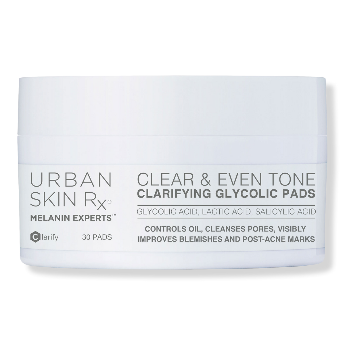 Urban Skin Rx Clear & Even Tone Clarifying Glycolic Pads, 30 ea