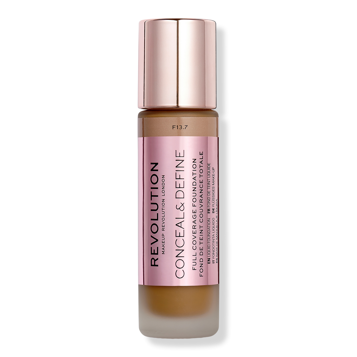 Makeup Revolution Conceal & Define Full Coverage Foundation, F13.7, 0.8 oz