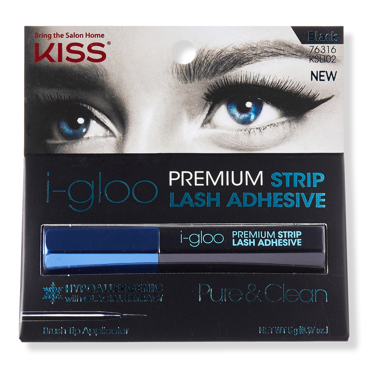 Kiss i-Gloo Strip Black Lash Adhesive, 0.17 oz