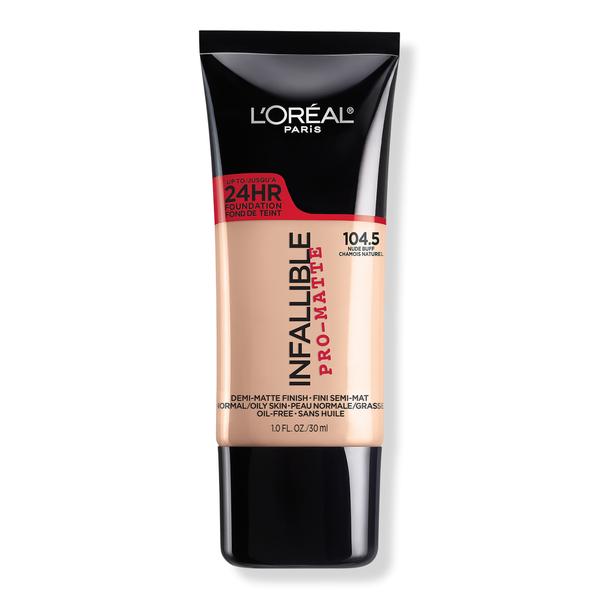 L'Oréal Infallible Pro-Matte Liquid Longwear Foundation, 104.5 Nude Buff, 1 oz