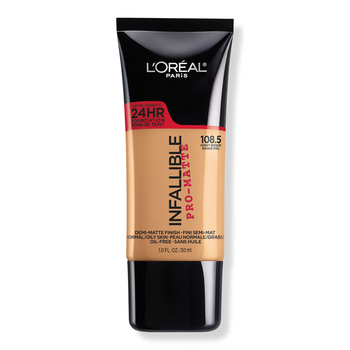 L'Oréal Infallible Pro-Matte Liquid Longwear Foundation, 108.5 Honey Bisque, 1 oz