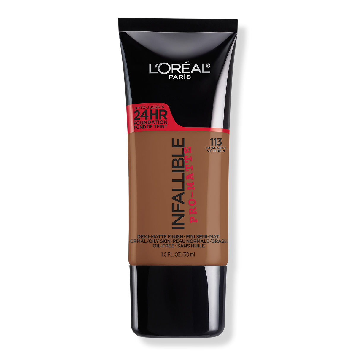 L'Oréal Infallible Pro-Matte Liquid Longwear Foundation, 113 Brown Suede, 1 oz