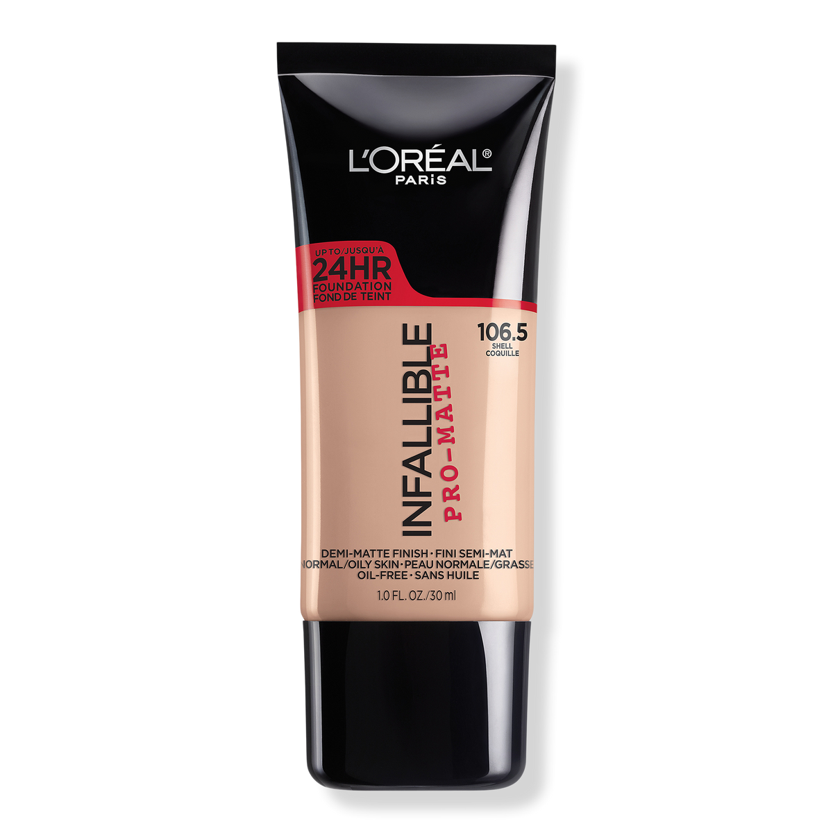 L'Oréal Infallible Pro-Matte Liquid Longwear Foundation, 106.5 Shell, 1 oz