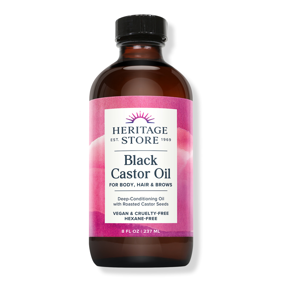 Heritage Store Black Castor Oil, 8 oz