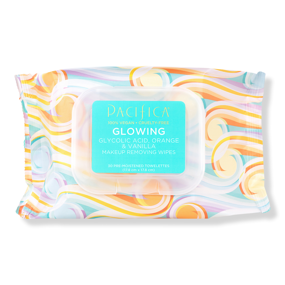 Pacifica Glowing Makeup Removing Wipes, 30 ea