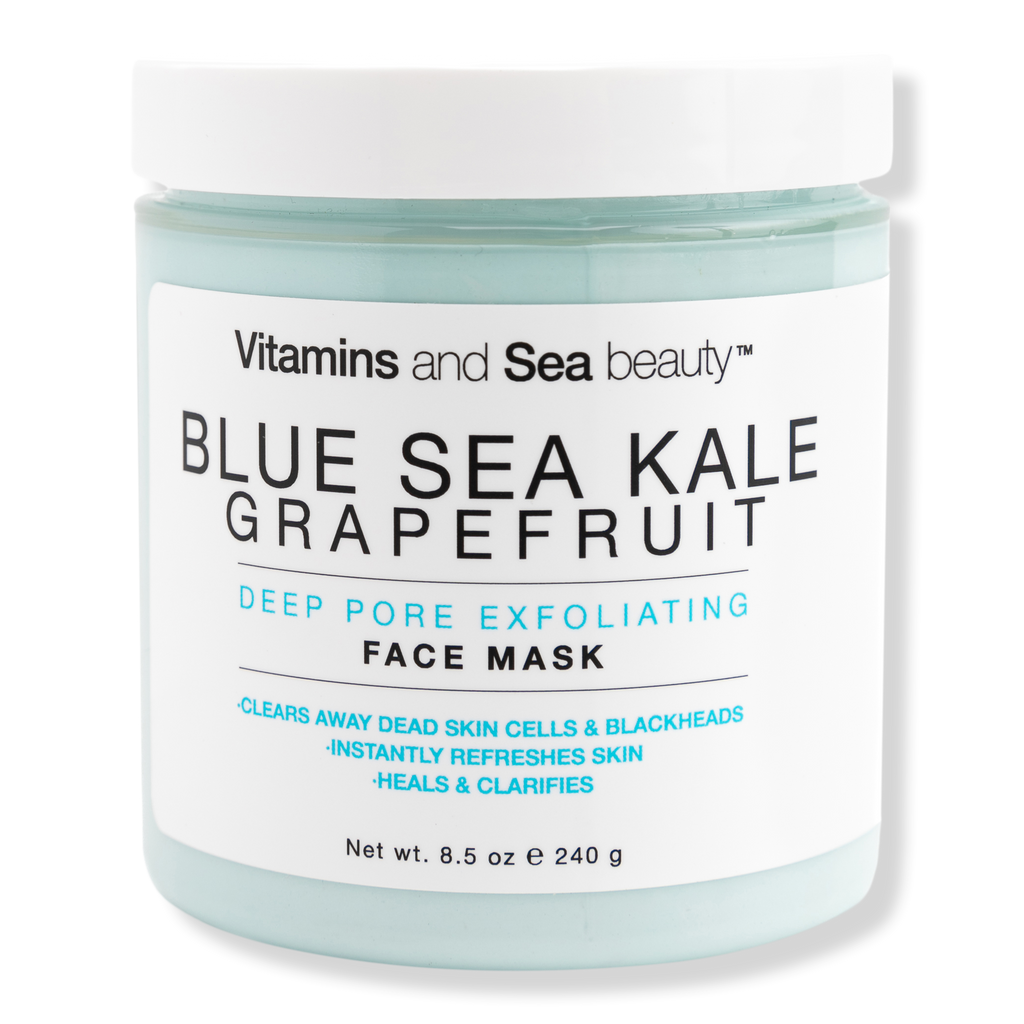 VitaminSea.beauty Blue Sea Kale Grapefruit Deep Pore Exfoliating Face Mask, 8.5 oz