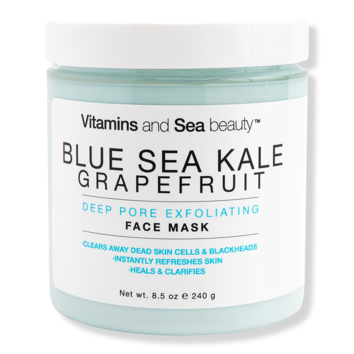 VitaminSea.beauty Blue Sea Kale Grapefruit Deep Pore Exfoliating Face Mask, 8.5 oz