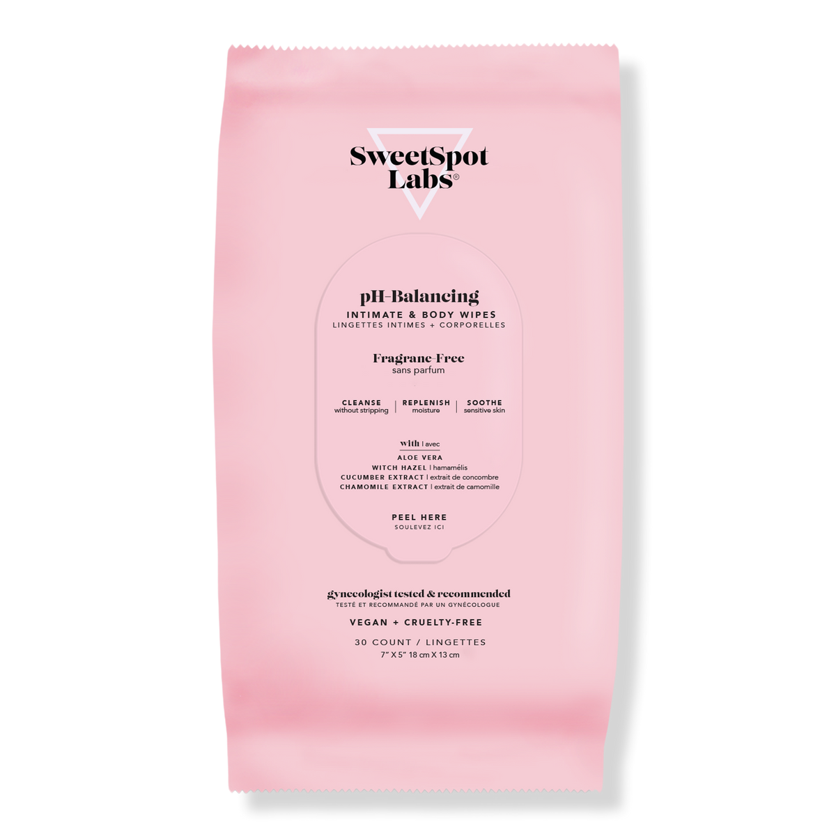 SweetSpot Labs Unscented Gentle Soothing Wipes, 30 ea