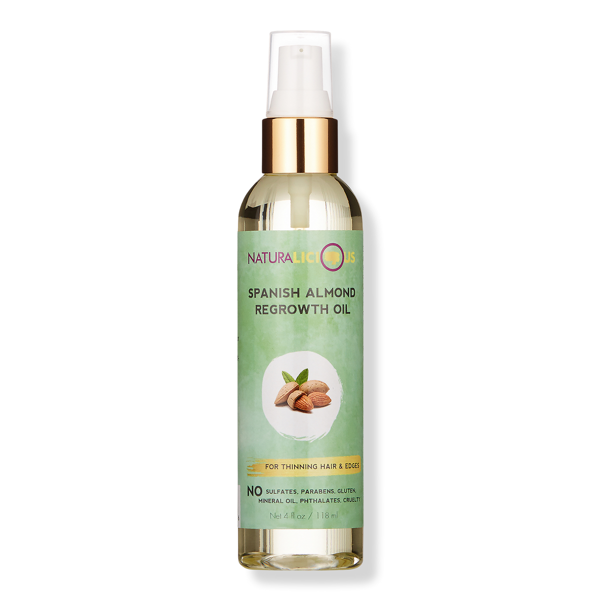 Naturalicious Spanish Almond Regrowth Oil, 4 oz