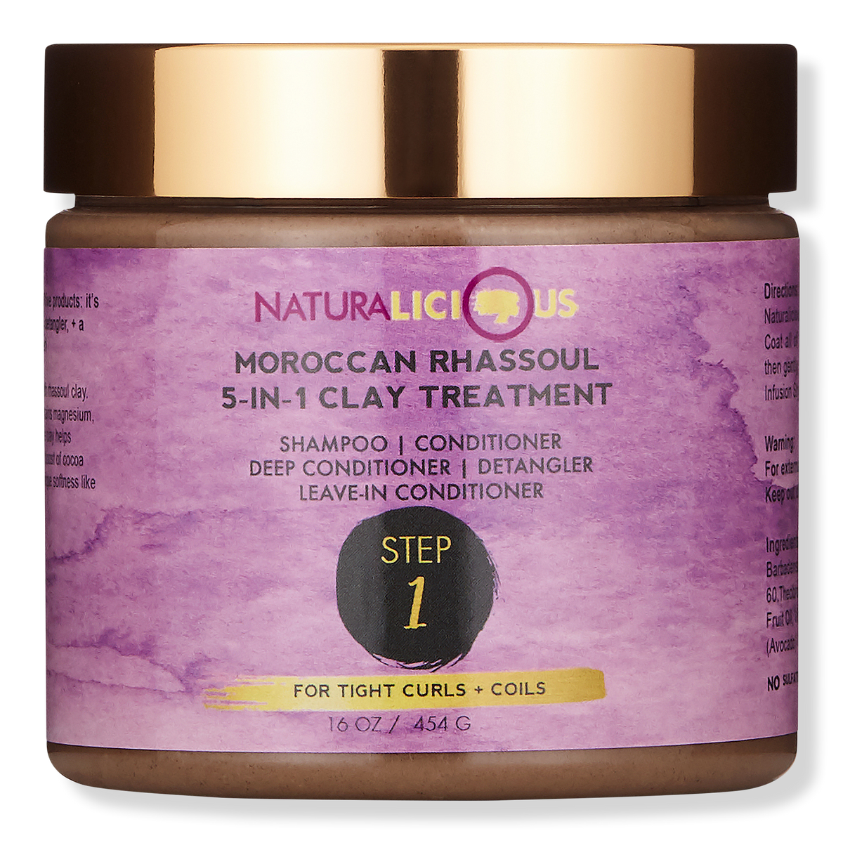Naturalicious Moroccan Rhassoul 5-in-1 Clay Treatment, 16 oz