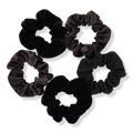 Scünci Black Satin Pony Tail Scrunchies, 5 ea