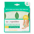 Spongeables Pedi-Scrub In A Sponge Foot Buffer 20+ 2-Pack, Citron Eucalyptus