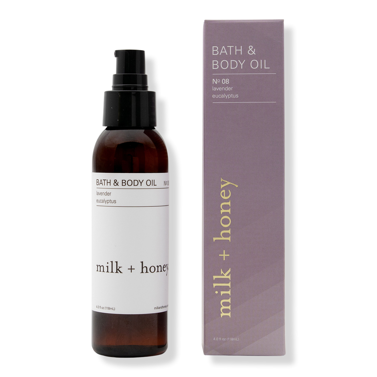 Milk + Honey Lavender, Eucalyptus Bath & Body Oil No.08, 4 oz