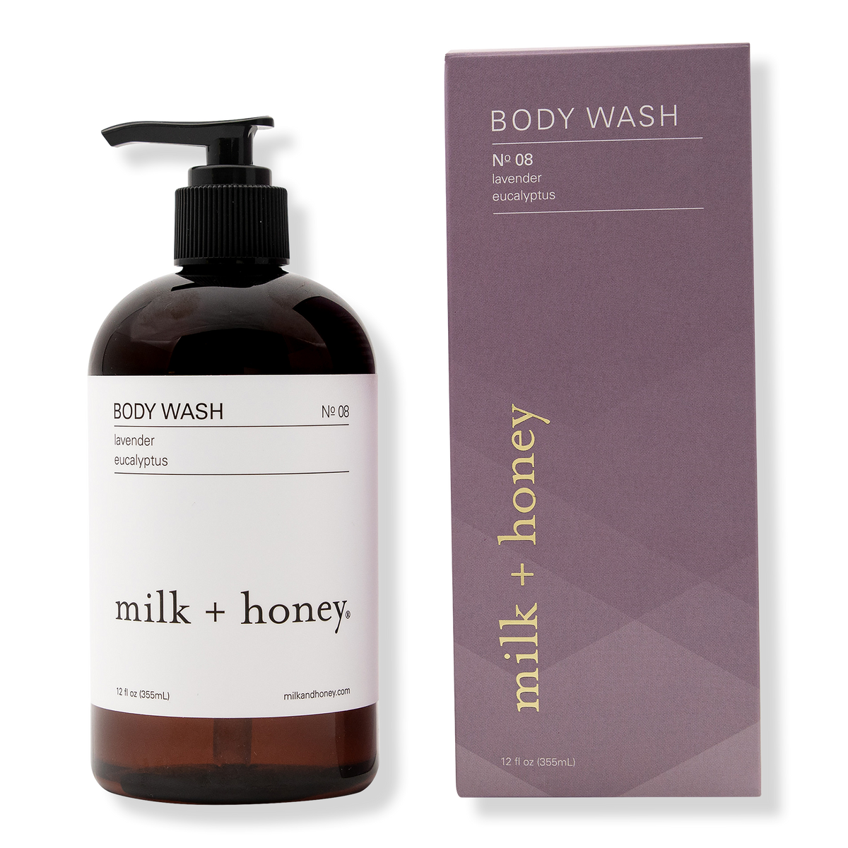 Milk + Honey Lavender, Eucalyptus Body Wash No.08, 12 oz
