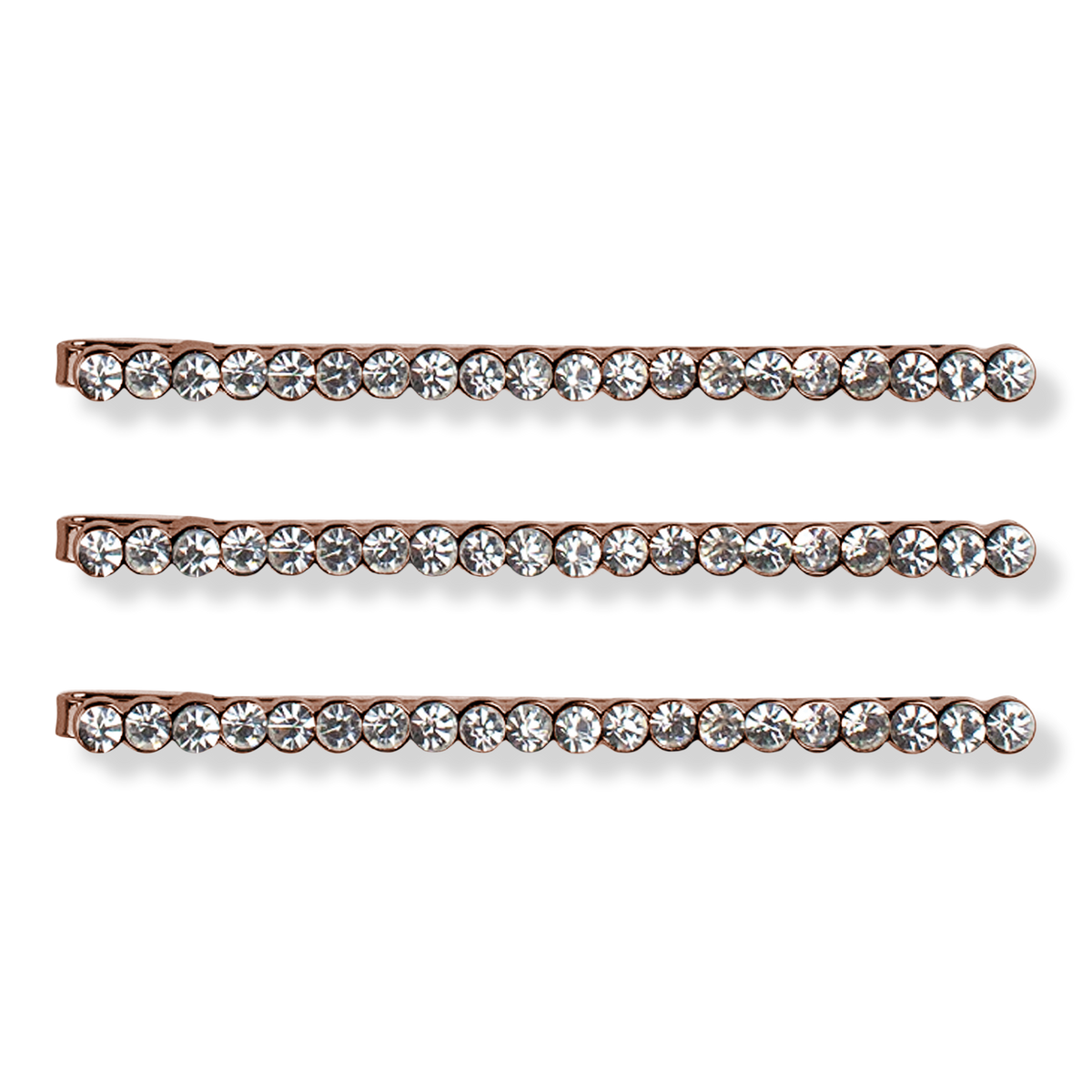 Kitsch Rose Gold Rhinestone Bobby Pins, 3 ea