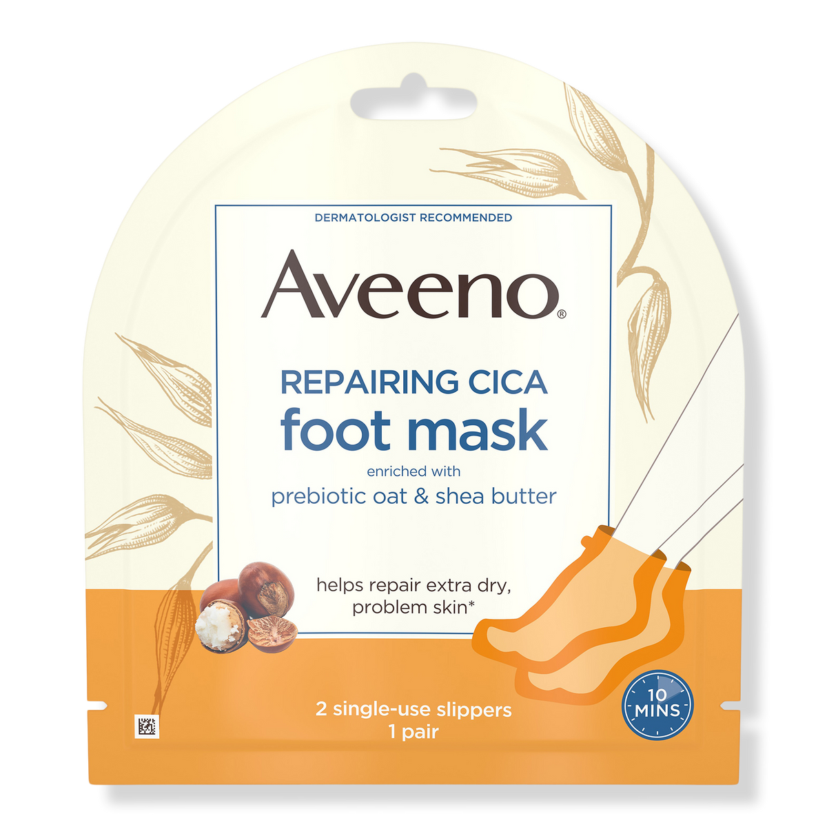 Aveeno Repairing CICA Moisturizing Foot Mask with Oat, 1 pair