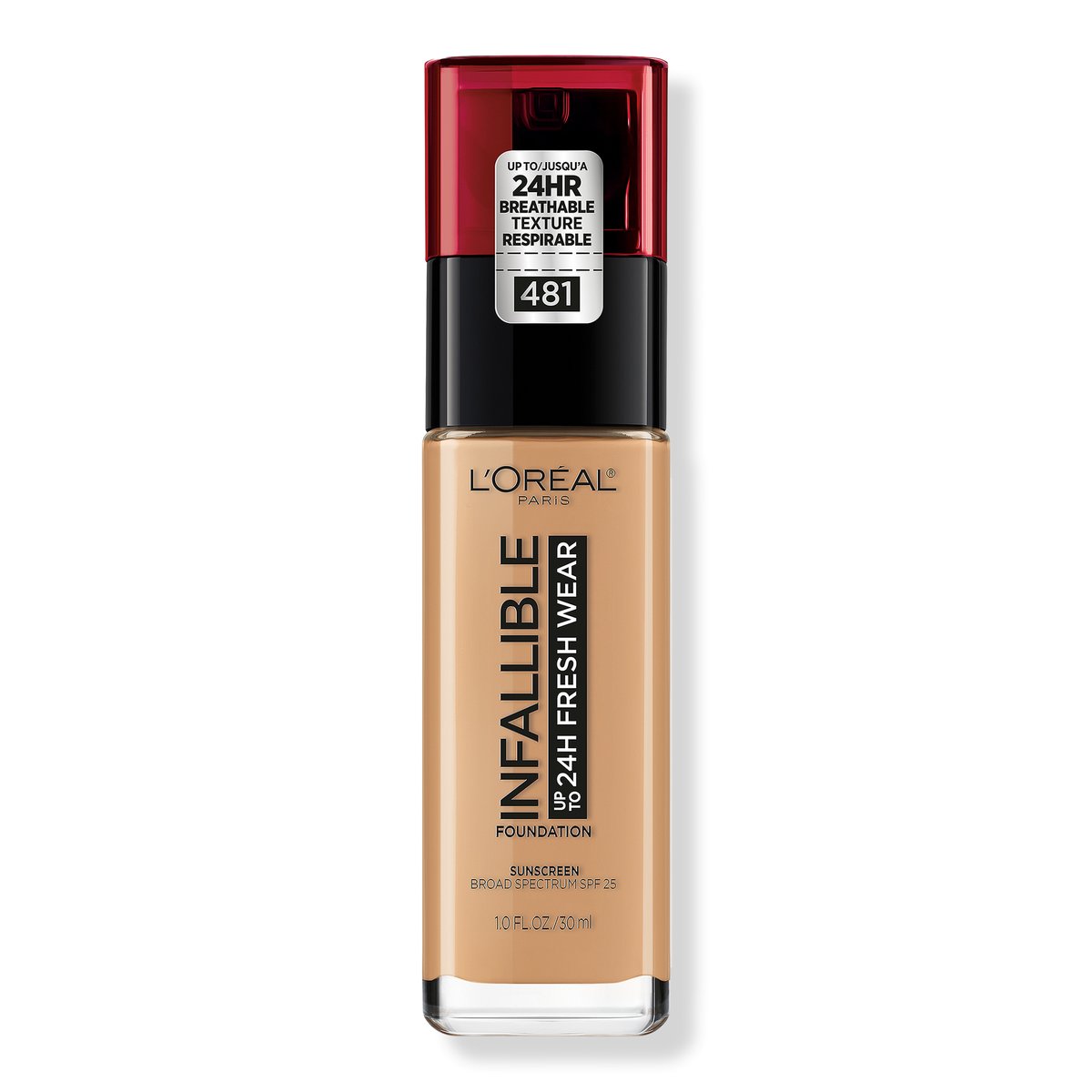 L'Oréal Infallible Fresh Wear 24HR Foundation, 481 Cool Sand, 1 oz