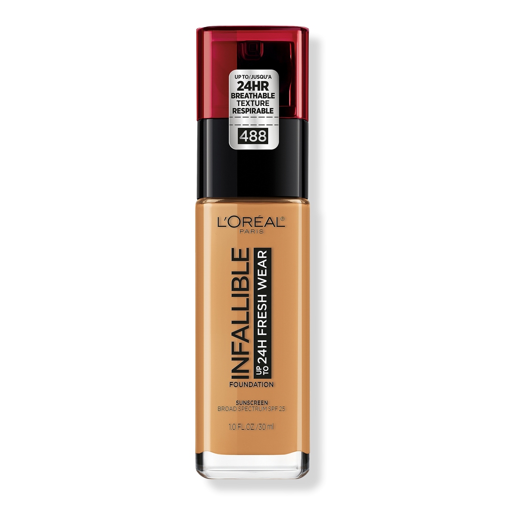 L'Oréal Infallible Fresh Wear 24HR Foundation, 488 Caramel, 1 oz