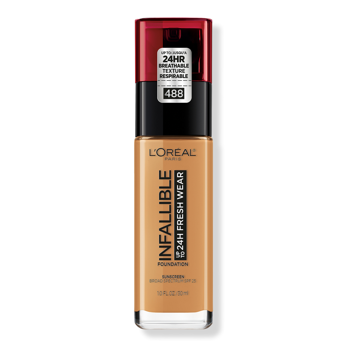 L'Oréal Infallible Fresh Wear 24HR Foundation, 488 Caramel, 1 oz