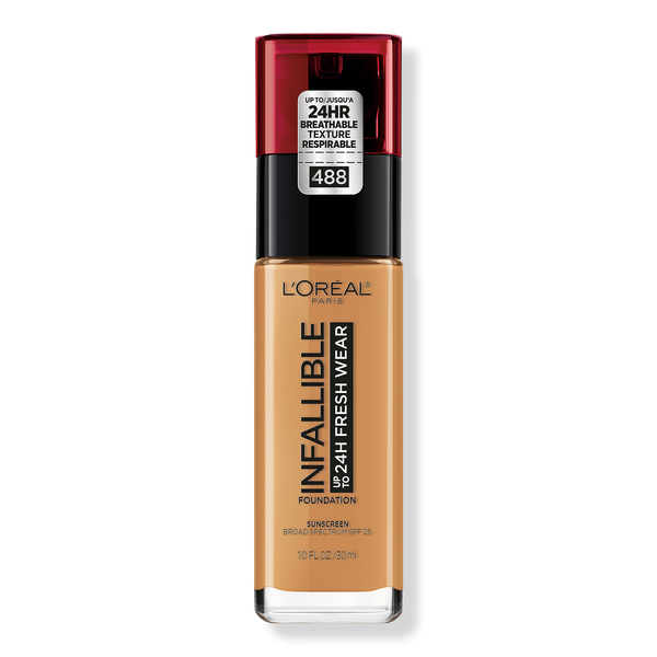 L'Oréal Infallible Fresh Wear 24HR Foundation, 488 Caramel, 1 oz
