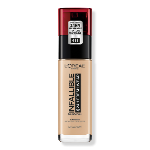 L'Oréal Infallible Fresh Wear 24HR Foundation, 411 Beige Ivory, 1 oz
