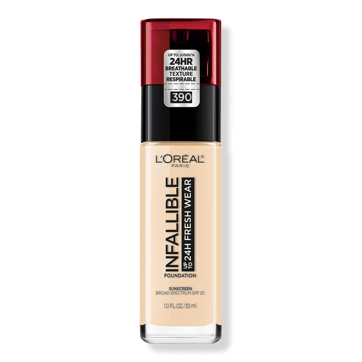 L'Oréal Infallible Fresh Wear 24HR Foundation, 390 Snow, 1 oz