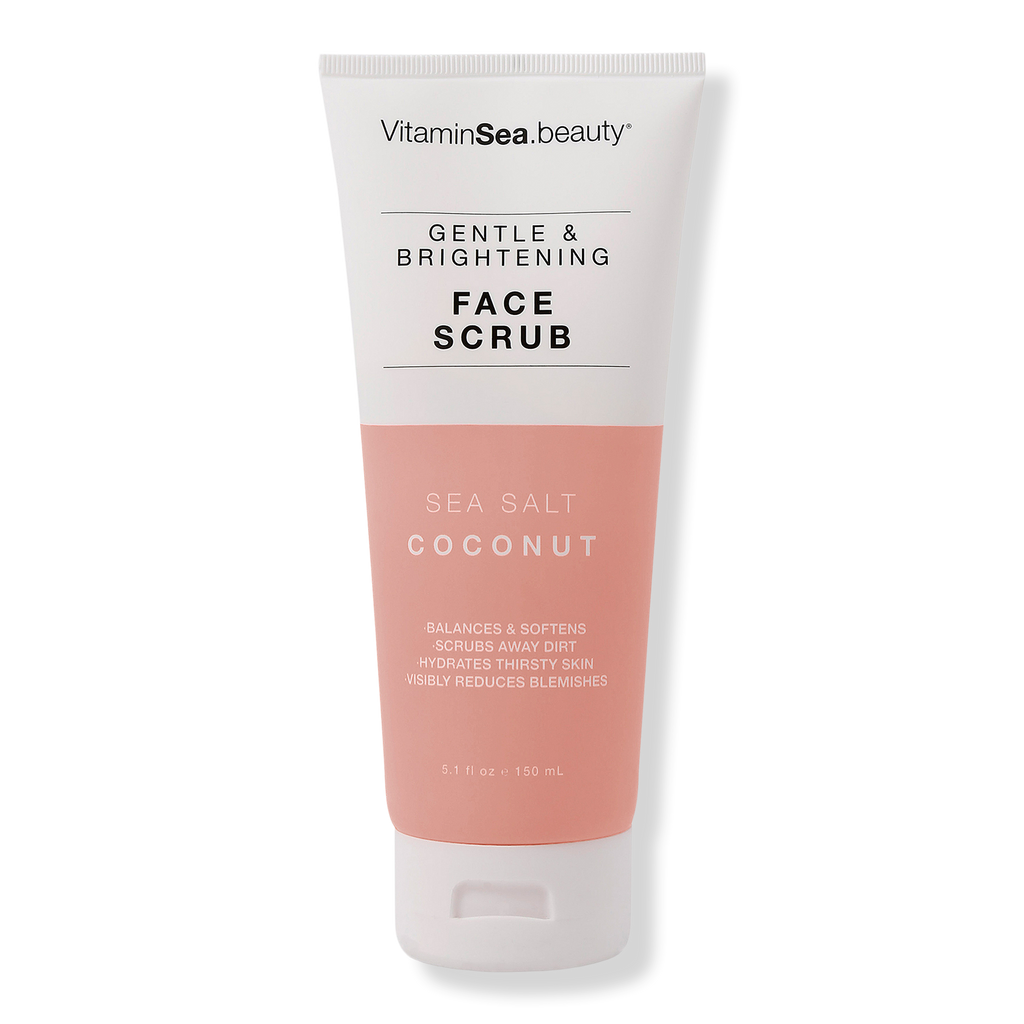 VitaminSea.beauty Sea Salt & Coconut Gentle & Brightening Face Scrub, 5.1 oz