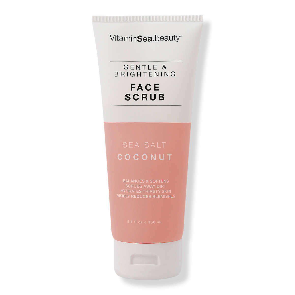 VitaminSea.beauty Sea Salt & Coconut Gentle & Brightening Face Scrub, 5.1 oz