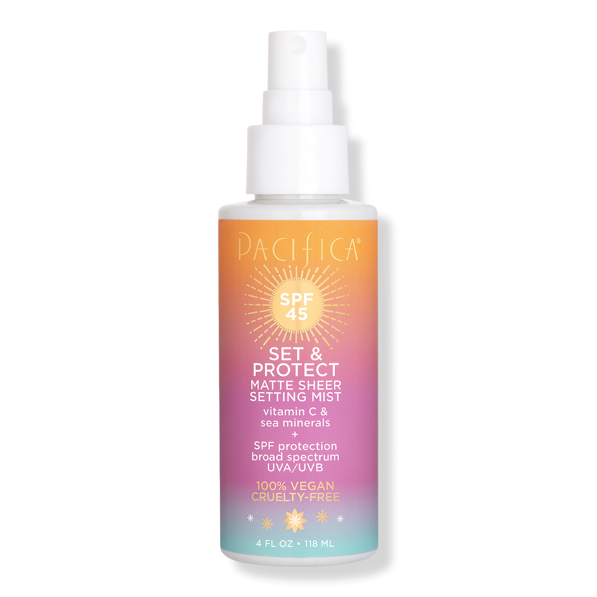 Pacifica Set & C Protect, SPF 45 Matte Sheer Setting Mist, 4 oz