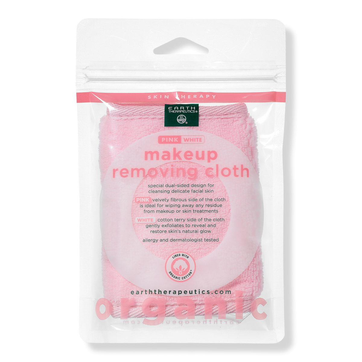 Earth Therapeutics Pink/White Makeup Removing Cloth
