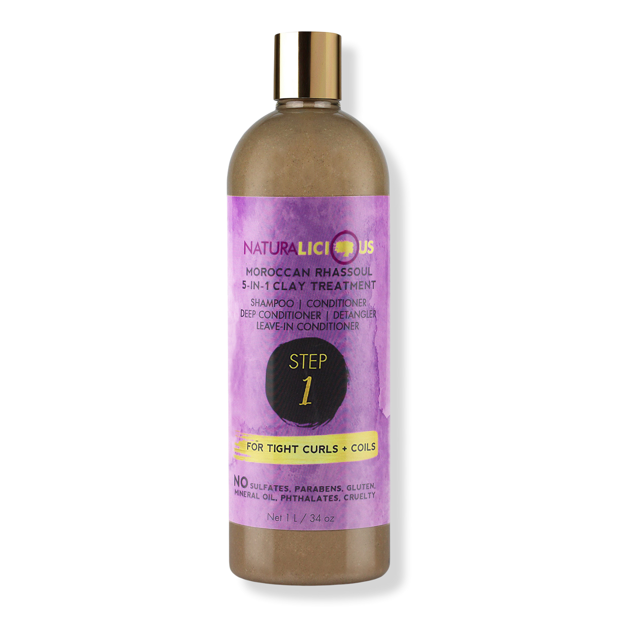 Naturalicious Moroccan Rhassoul 5-in-1 Clay Treatment, 34 oz