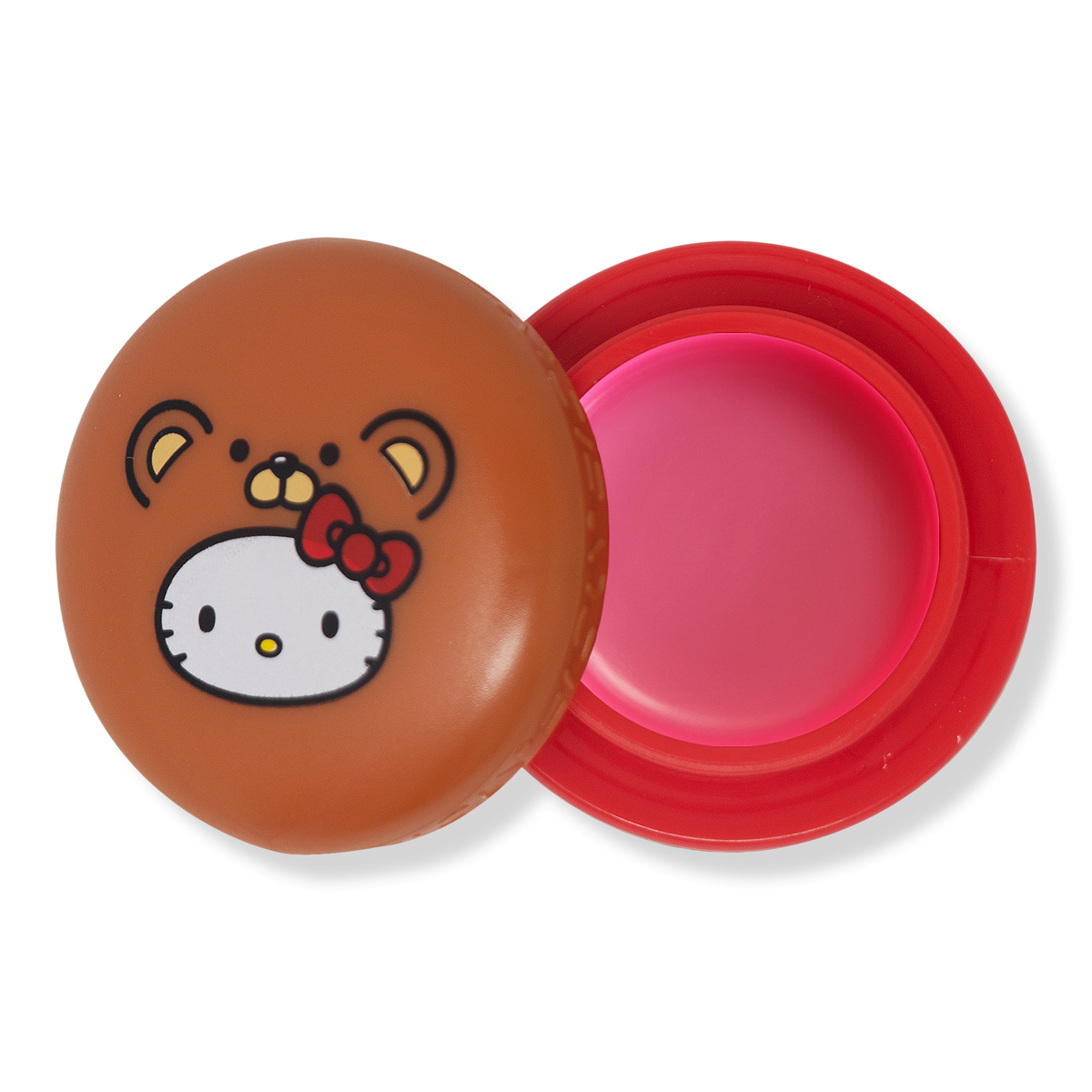 The Crème Shop Hello Kitty Teddy Bear Macaron Lip Balm, Red Velvet, 0.26 oz