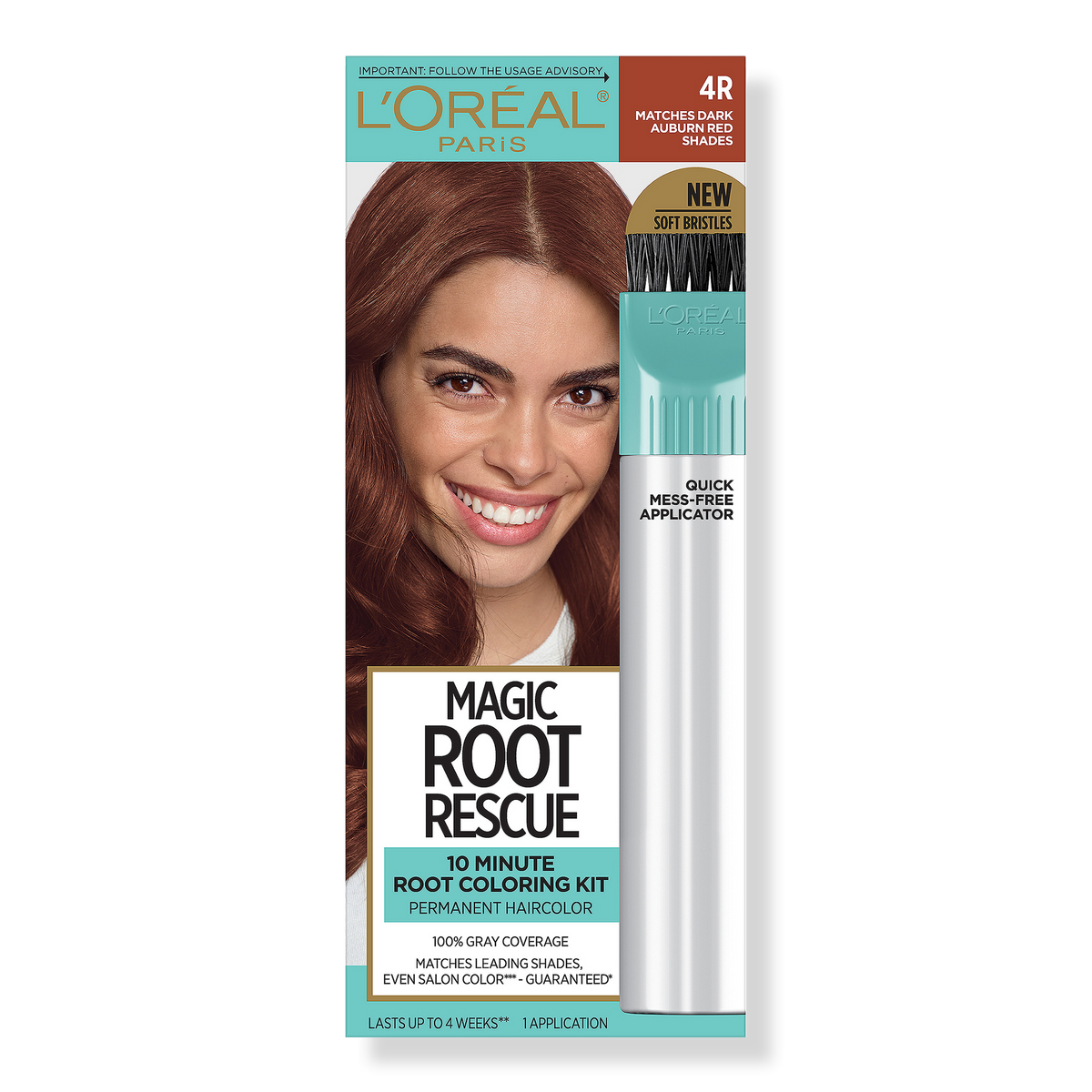 L'Oréal Magic Root Rescue 10 Minute Permanent Coloring Kit, 4R Dark Auburn