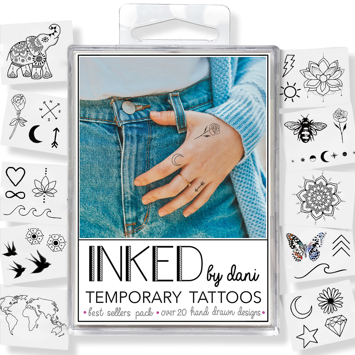 Inked by Dani Temporary Tattoos Best Sellers Pack