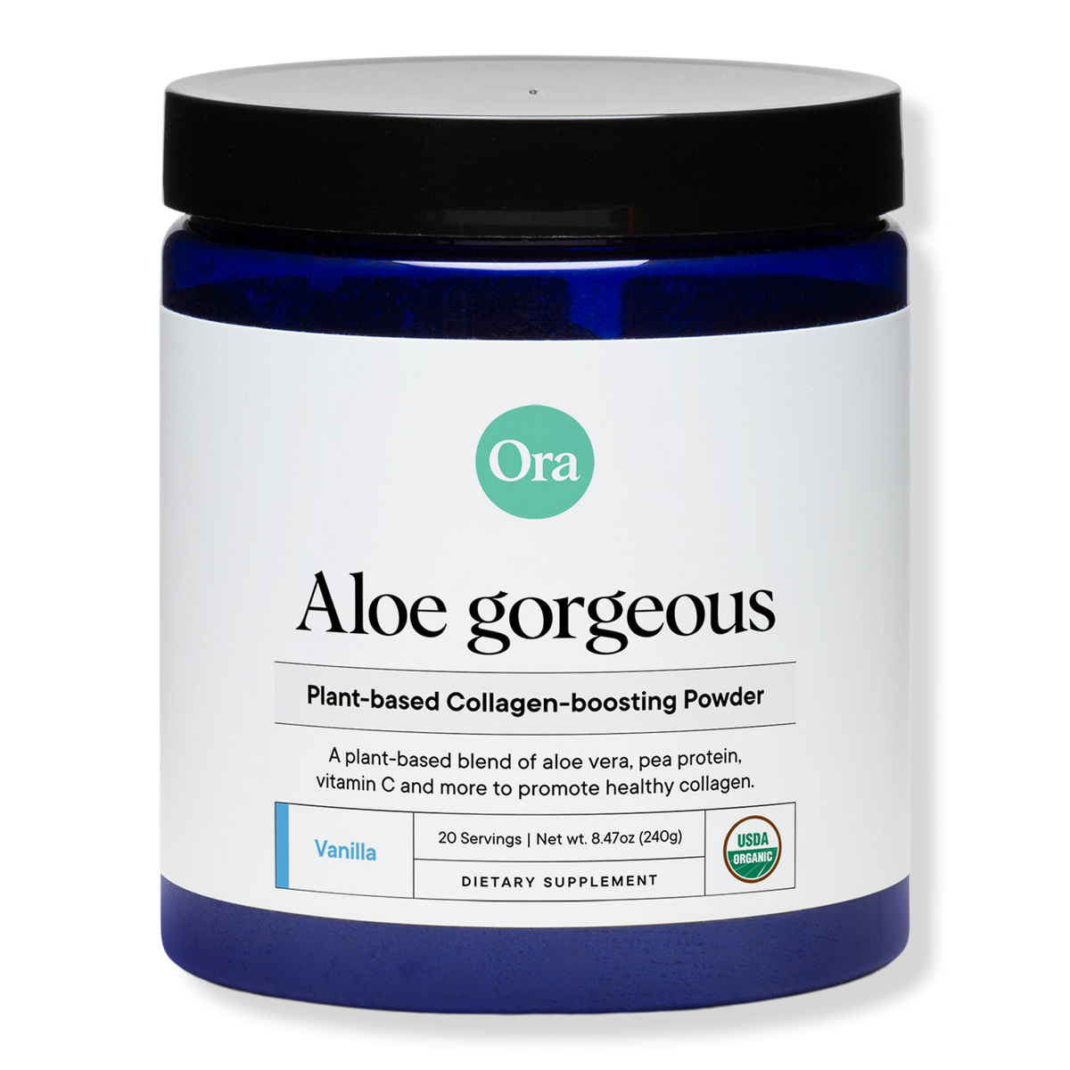 Ora Organic Aloe Gorgeous: Plant-Based Collagen-Booster, Vanilla, 8.47 oz