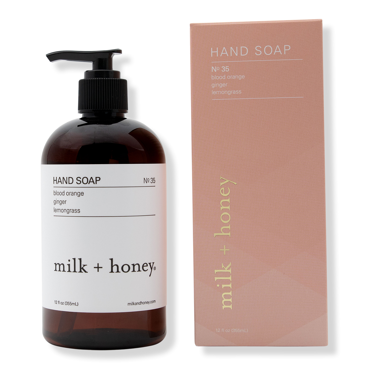 Milk + Honey Blood Orange, Ginger, Lemongrass Hand Soap No.35, 12 oz