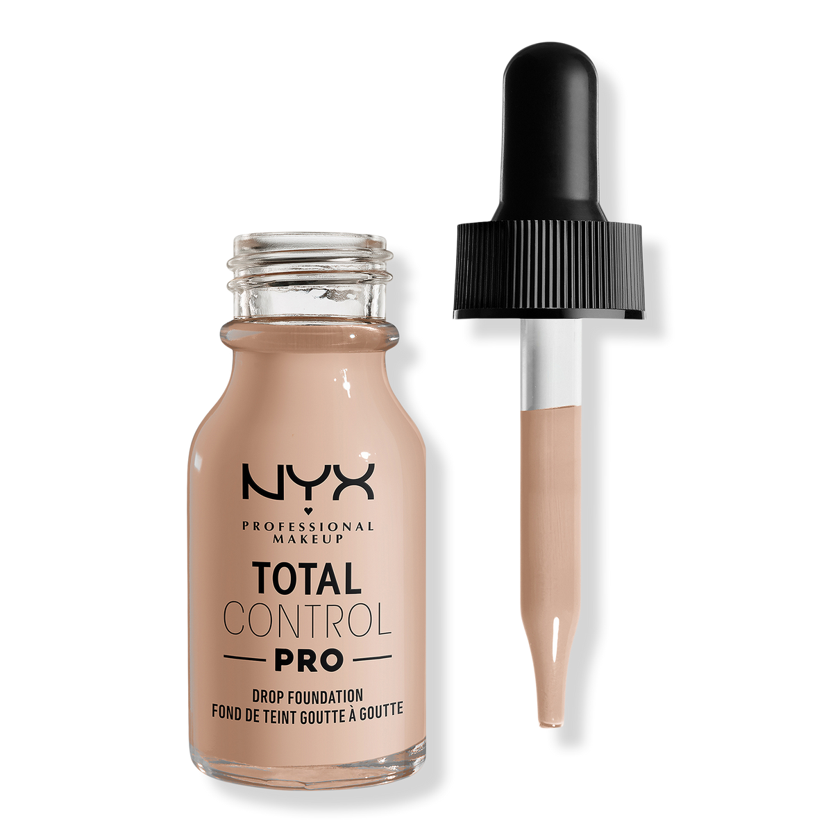 NYX Professional Makeup Total Control Pro Drop Skin-True Buildable Vegan Foundation, Porcelain, 0.43 oz