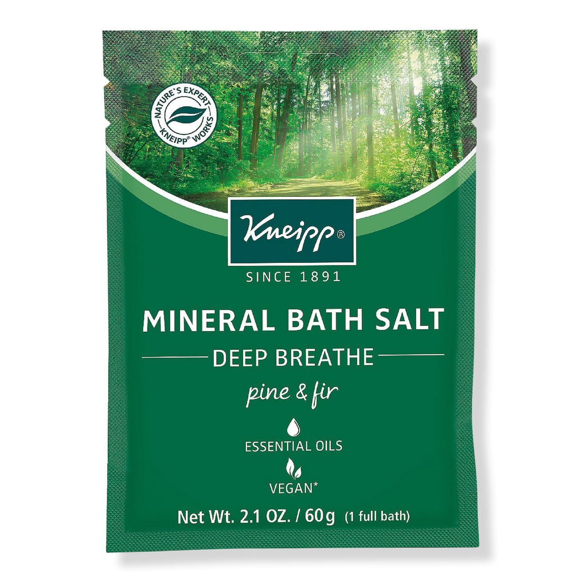 Kneipp Travel Size Deep Breathe Pine & Fir Mineral Bath Salt Soak, 2.1 oz