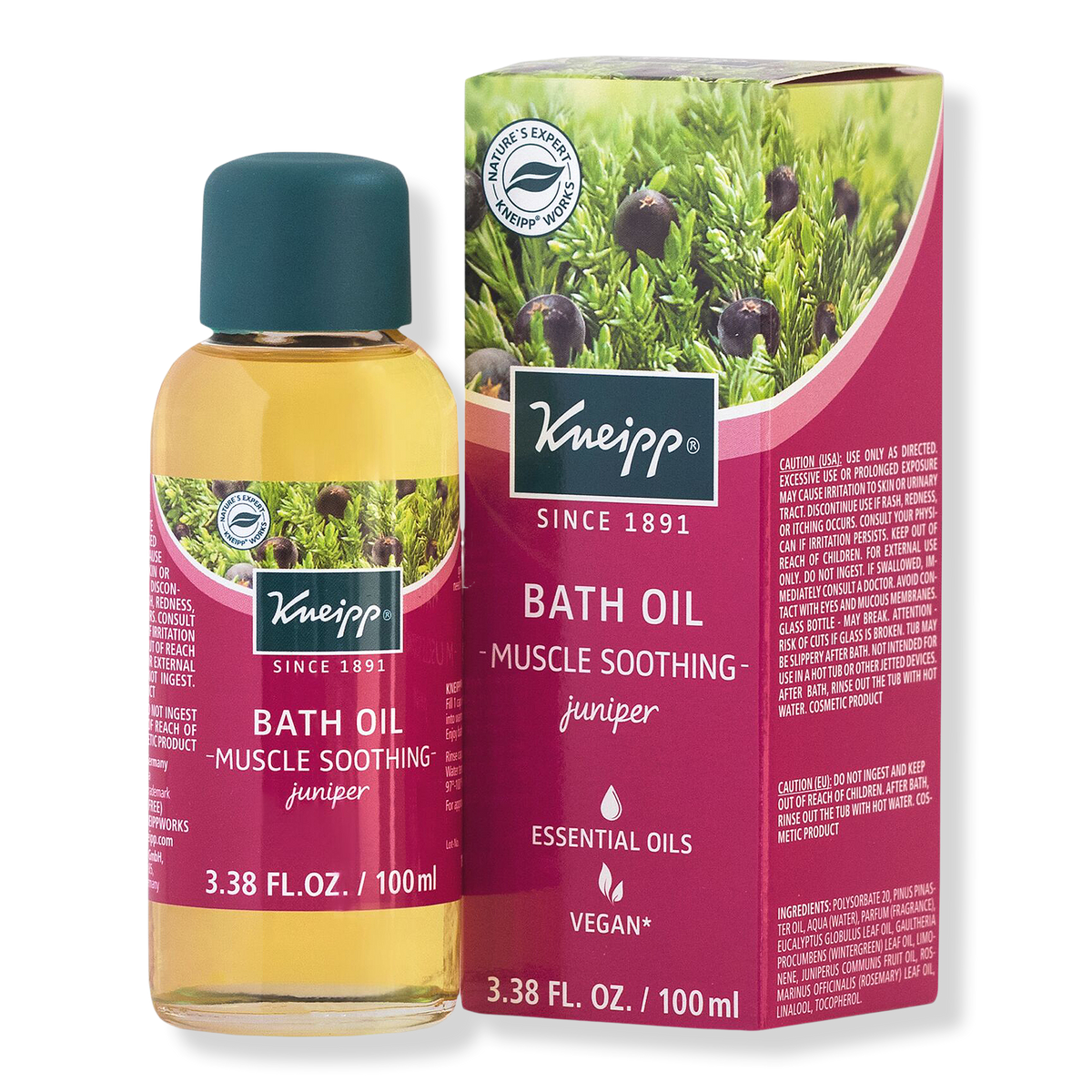 Kneipp Muscle Soothing Juniper Herbal Bath Oil, 3.3 oz