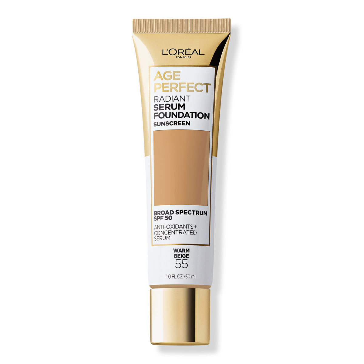 L'Oréal Age Perfect Radiant Serum Foundation, 55 Warm Beige, 1 oz