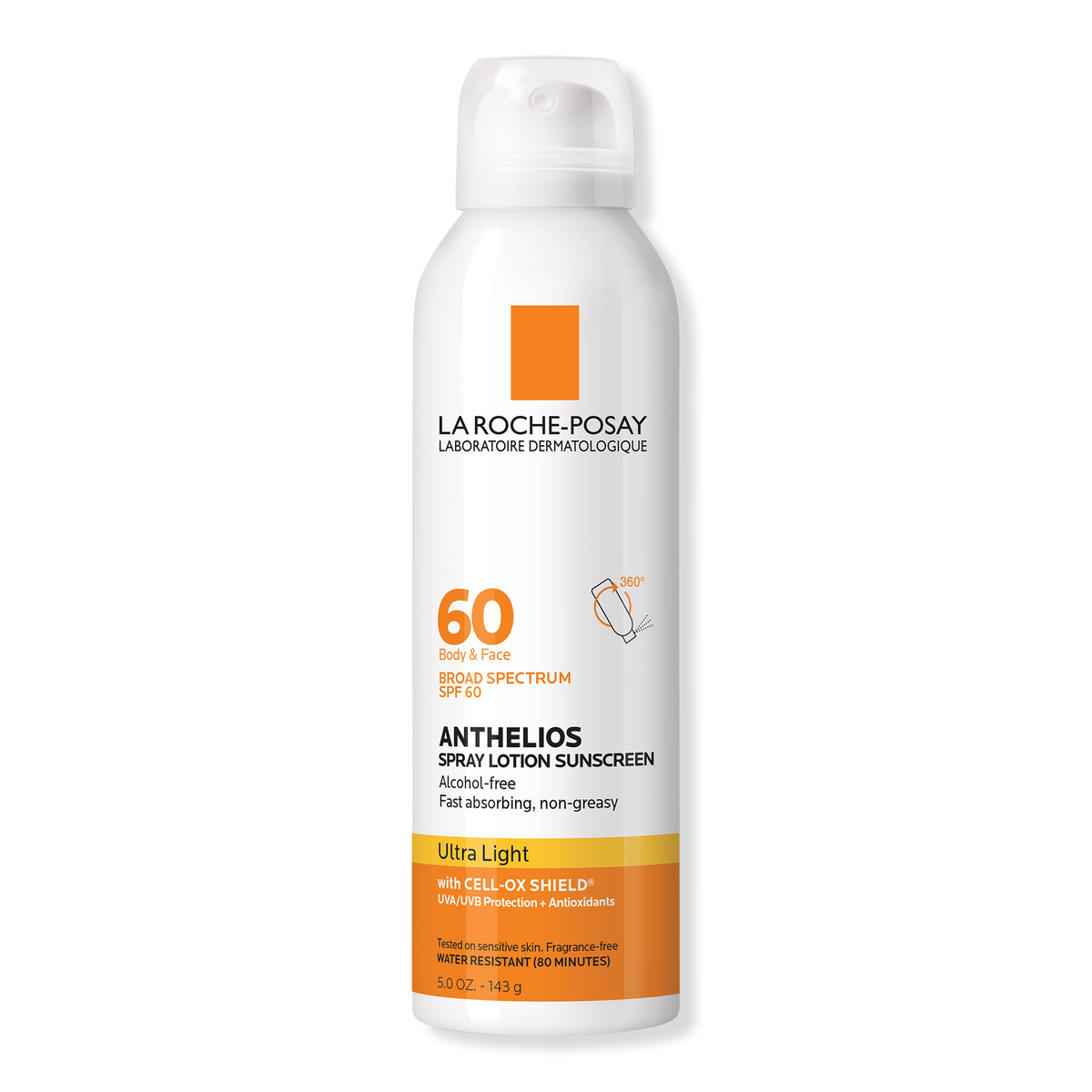 La Roche-Posay Anthelios Ultra Light Sunscreen Lotion Spray, SPF 60, 5 oz