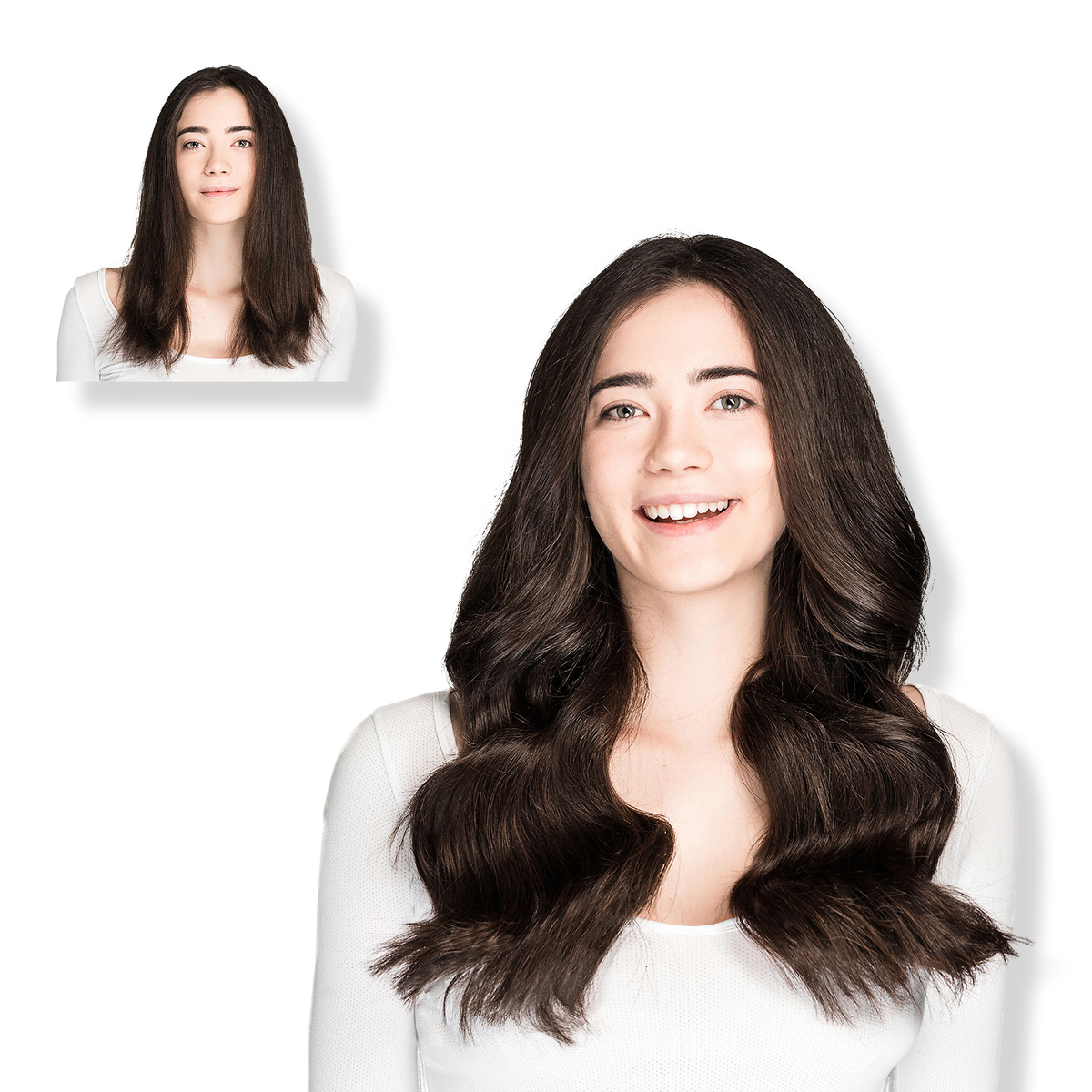 Locks & Mane 18-inch Clip-in Human Hair Extension, Dark Chocolate