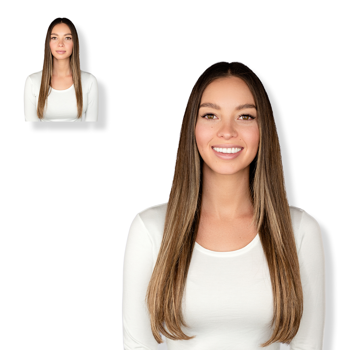 Locks & Mane 18-inch Clip-in Human Hair Extension, Peanut Butter Cup