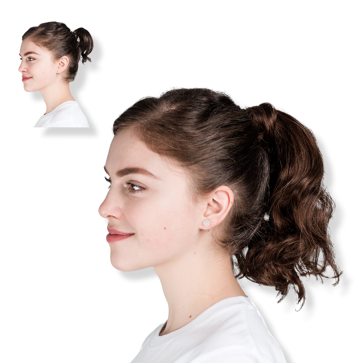 Locks & Mane 14-inch Human Hair Ponytail, Milk Chocolate