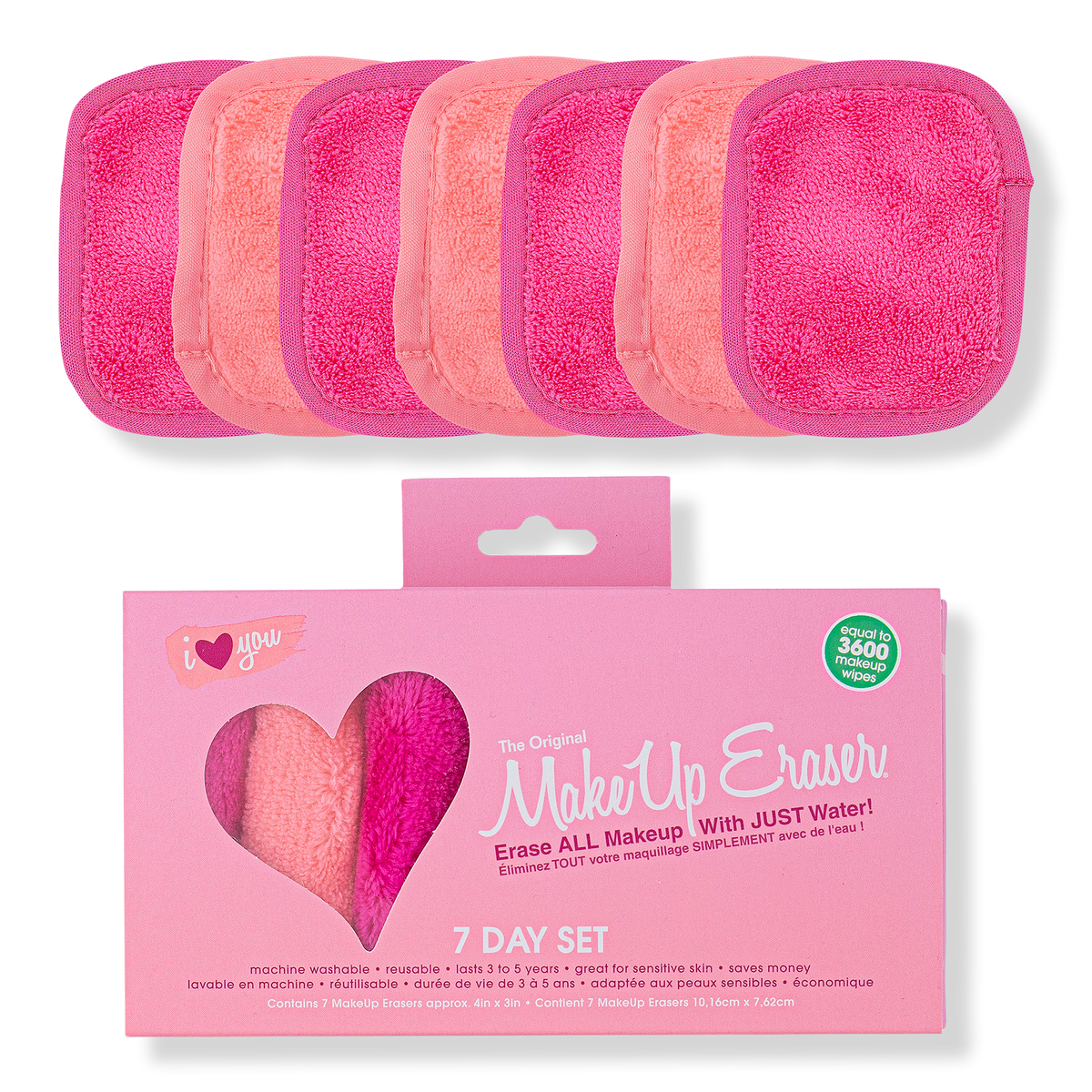 The Original MakeUp Eraser I Heart You 7-Day Set, 7 ea
